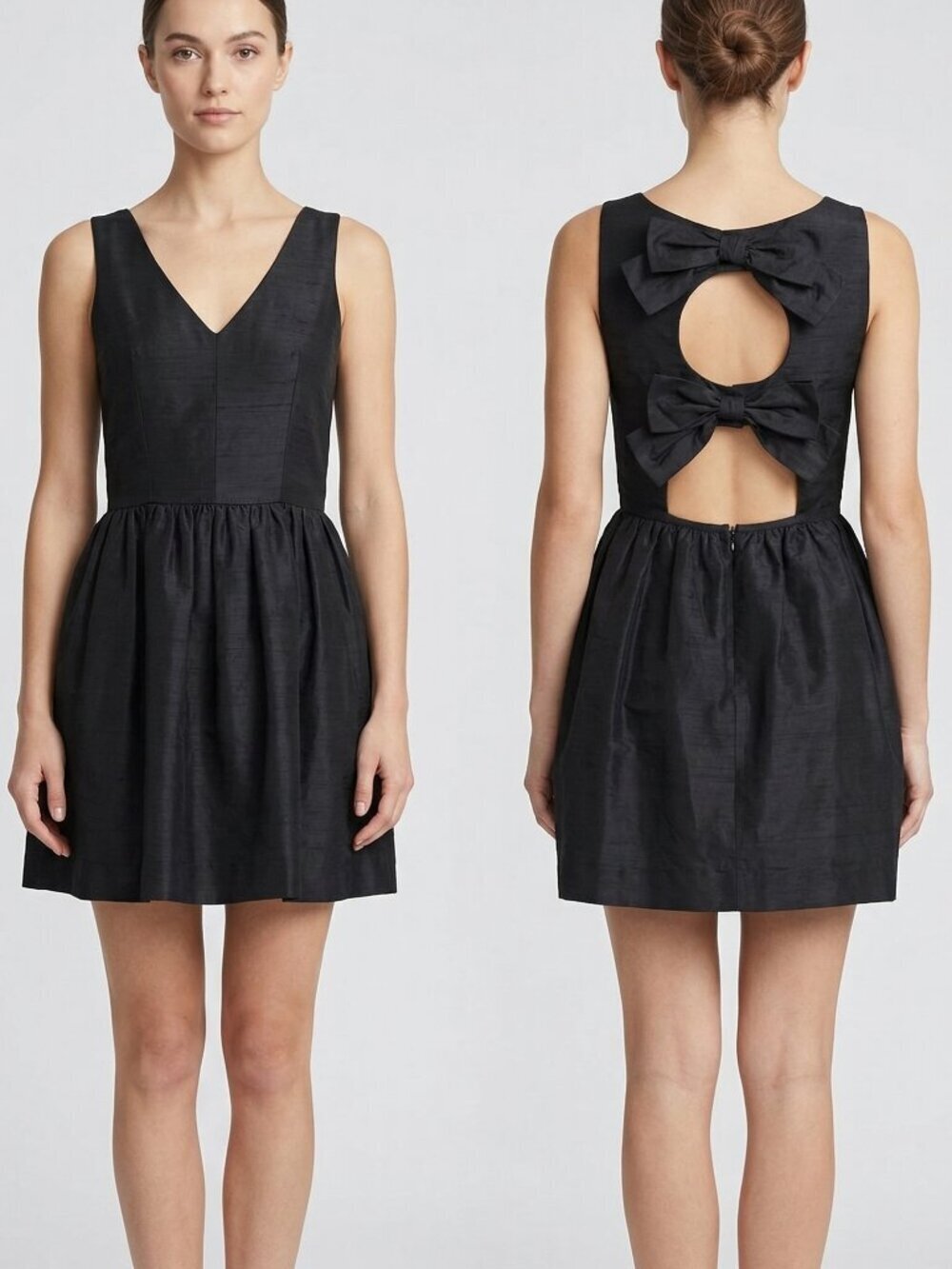 House of Holland 100% Raw Silk Double Bow Back Dress | 2